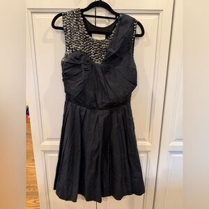 3.1 Phillip Lim Aso Silk Pleated Silver Sequin Asymmetric Cocktail Event Dress